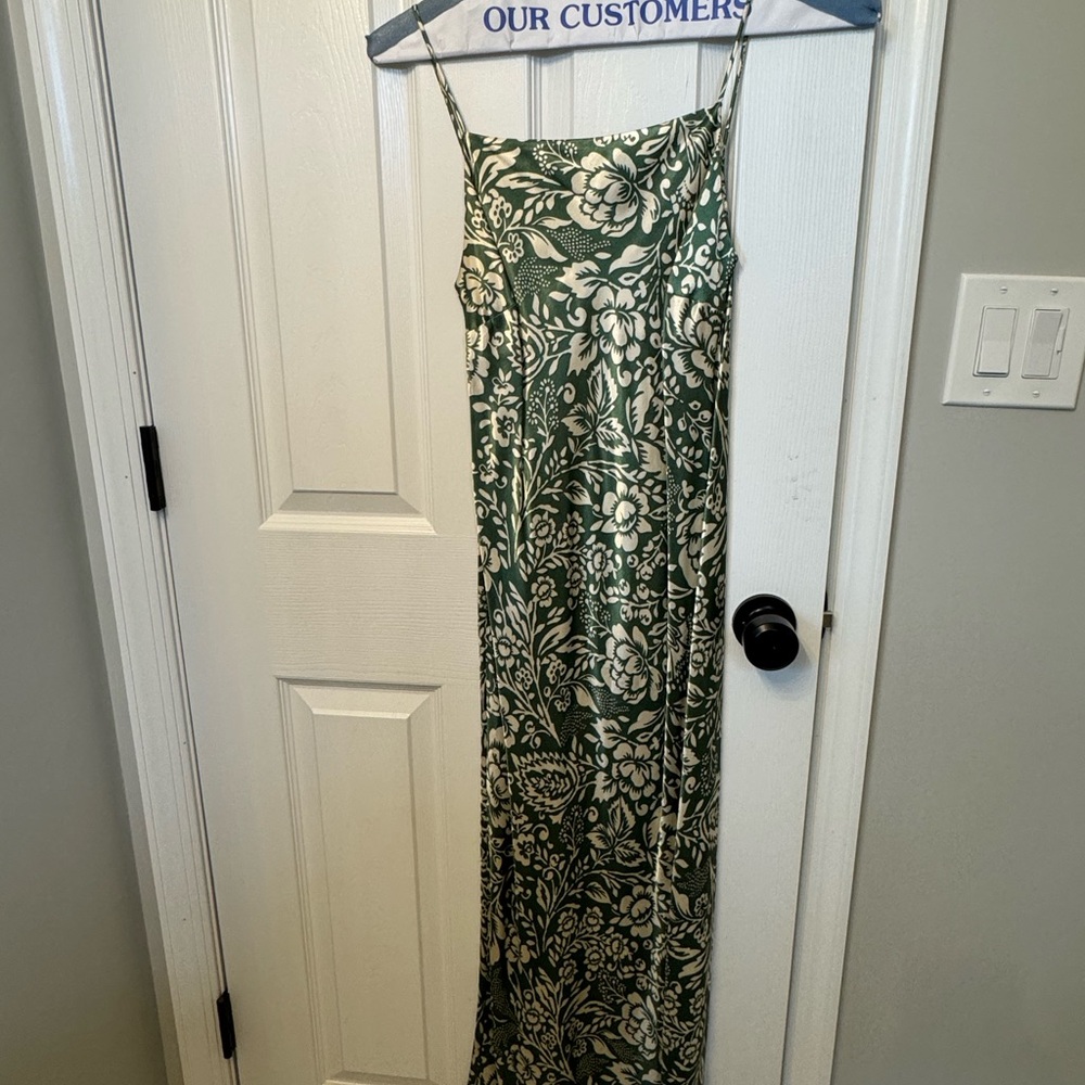 Zara Green Sleeveless Spaghetti Strap Maxi Dress - Picture 3 of 3